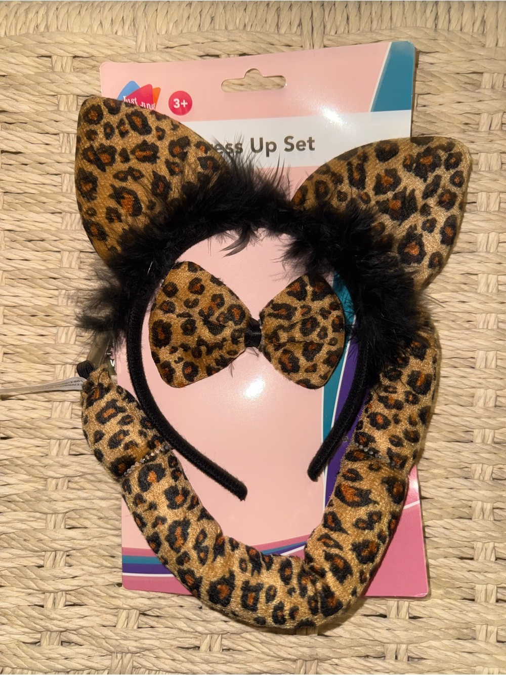 Leopard Print Kids Dress-Up Set — Cute Headband, Bow & Tail